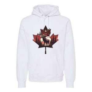 Canadian Beaver Moose And Goose Celebrating Canada Day Premium Hoodie