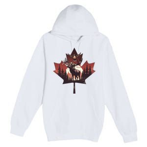 Canadian Beaver Moose And Goose Celebrating Canada Day Premium Pullover Hoodie