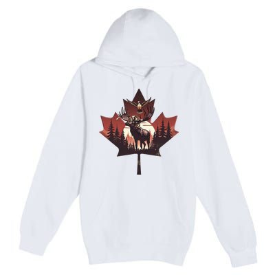 Canadian Beaver Moose And Goose Celebrating Canada Day Premium Pullover Hoodie