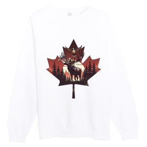 Canadian Beaver Moose And Goose Celebrating Canada Day Premium Crewneck Sweatshirt