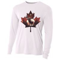 Canadian Beaver Moose And Goose Celebrating Canada Day Cooling Performance Long Sleeve Crew