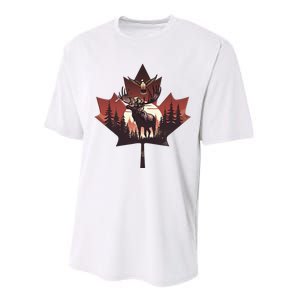 Canadian Beaver Moose And Goose Celebrating Canada Day Performance Sprint T-Shirt