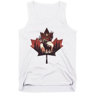 Canadian Beaver Moose And Goose Celebrating Canada Day Tank Top