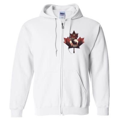 Canadian Beaver Moose And Goose Celebrating Canada Day Full Zip Hoodie