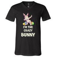 Crazy Bunny Matching Family Group Easter Party V-Neck T-Shirt