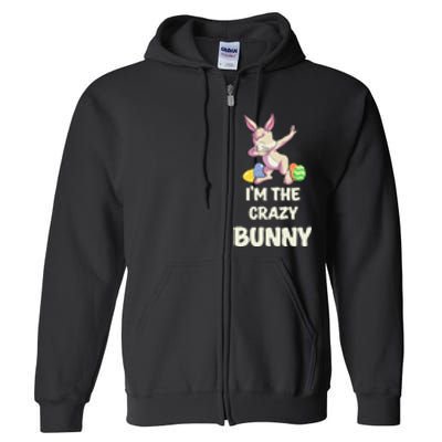 Crazy Bunny Matching Family Group Easter Party Full Zip Hoodie