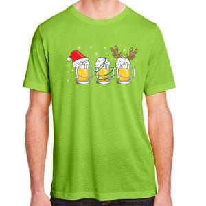 Christmas Beer Mugs Reinbeer Santa Hat Xmas Lights Costume Gift Adult ChromaSoft Performance T-Shirt