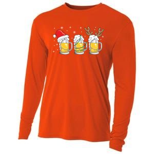 Christmas Beer Mugs Reinbeer Santa Hat Xmas Lights Costume Gift Cooling Performance Long Sleeve Crew