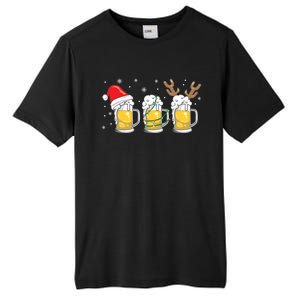 Christmas Beer Mugs Reinbeer Santa Hat Xmas Lights Costume Gift Tall Fusion ChromaSoft Performance T-Shirt