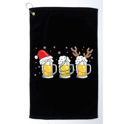 Christmas Beer Mugs Reinbeer Santa Hat Xmas Lights Costume Gift Platinum Collection Golf Towel