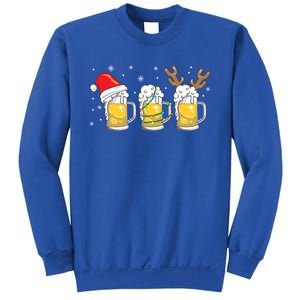 Christmas Beer Mugs Reinbeer Santa Hat Xmas Lights Costume Gift Sweatshirt