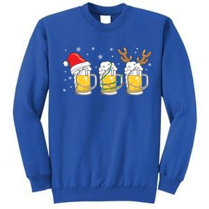 Christmas Beer Mugs Reinbeer Santa Hat Xmas Lights Costume Gift Tall Sweatshirt