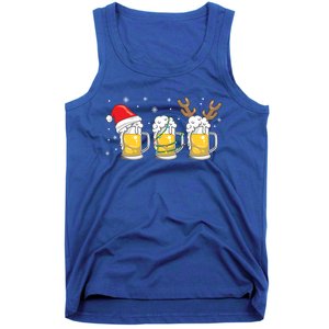 Christmas Beer Mugs Reinbeer Santa Hat Xmas Lights Costume Gift Tank Top