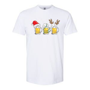 Christmas Beer Mugs Reinbeer Santa Hat Xmas Lights Costume Gift Softstyle CVC T-Shirt