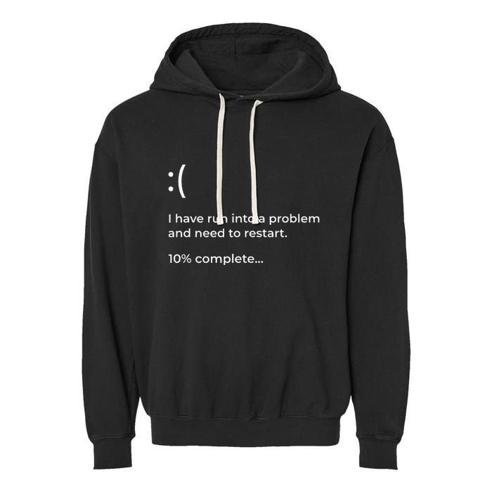 Crowdstrike Bug Meme Computer Error Blue Screen Of Death Garment-Dyed Fleece Hoodie