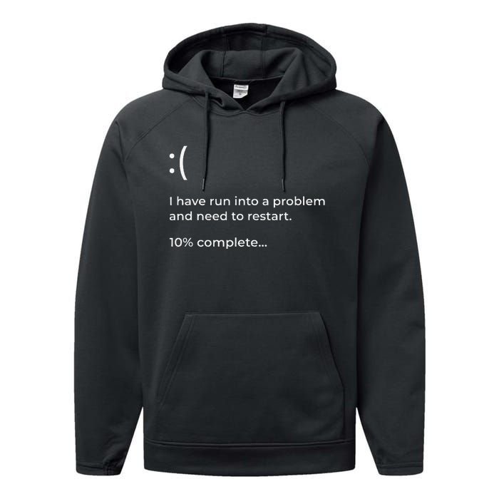 Crowdstrike Bug Meme Computer Error Blue Screen Of Death Performance Fleece Hoodie