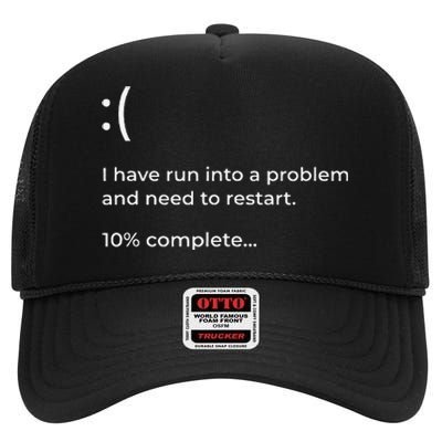 Crowdstrike Bug Meme Computer Error Blue Screen Of Death High Crown Mesh Back Trucker Hat