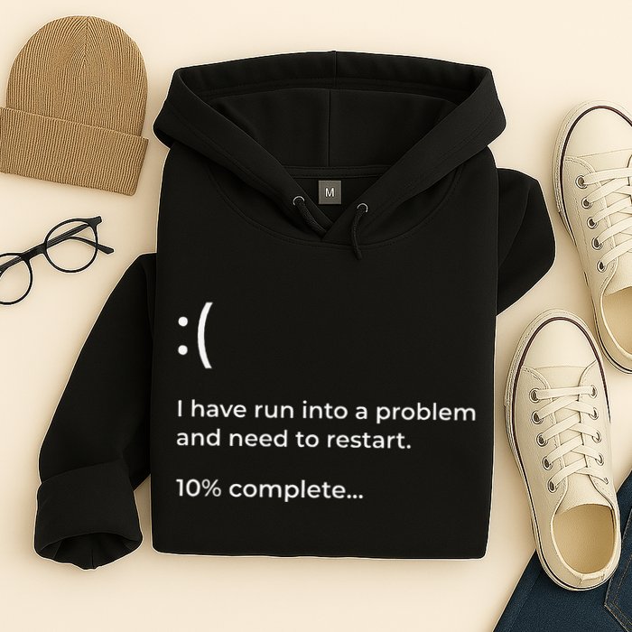Crowdstrike Bug Meme Computer Error Blue Screen Of Death Hoodie