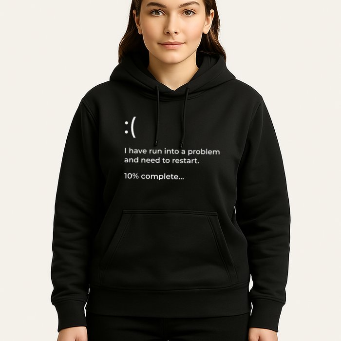 Crowdstrike Bug Meme Computer Error Blue Screen Of Death Hoodie