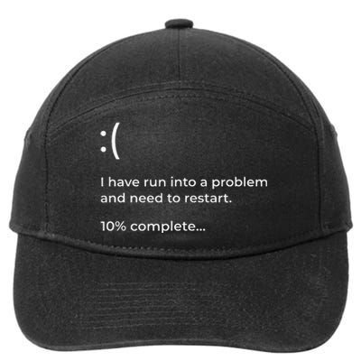 Crowdstrike Bug Meme Computer Error Blue Screen Of Death 7-Panel Snapback Hat