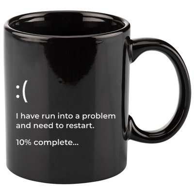 Crowdstrike Bug Meme Computer Error Blue Screen Of Death 11oz C Handle Ceramic Mug