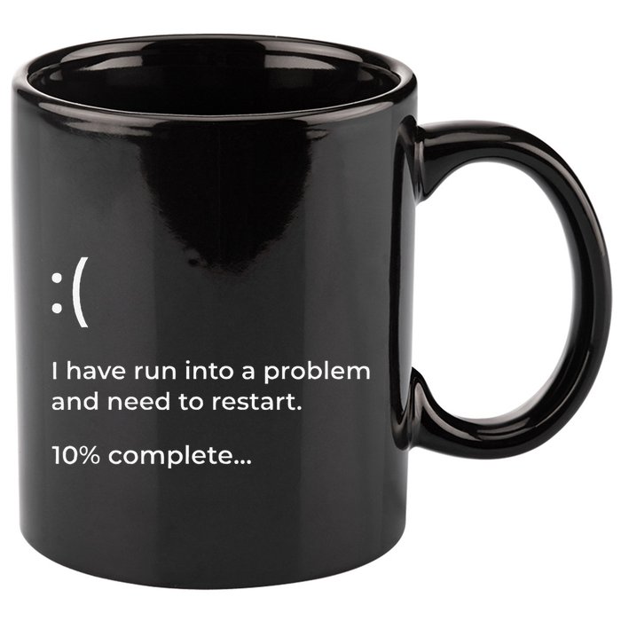 Crowdstrike Bug Meme Computer Error Blue Screen Of Death 11oz C Handle Ceramic Mug
