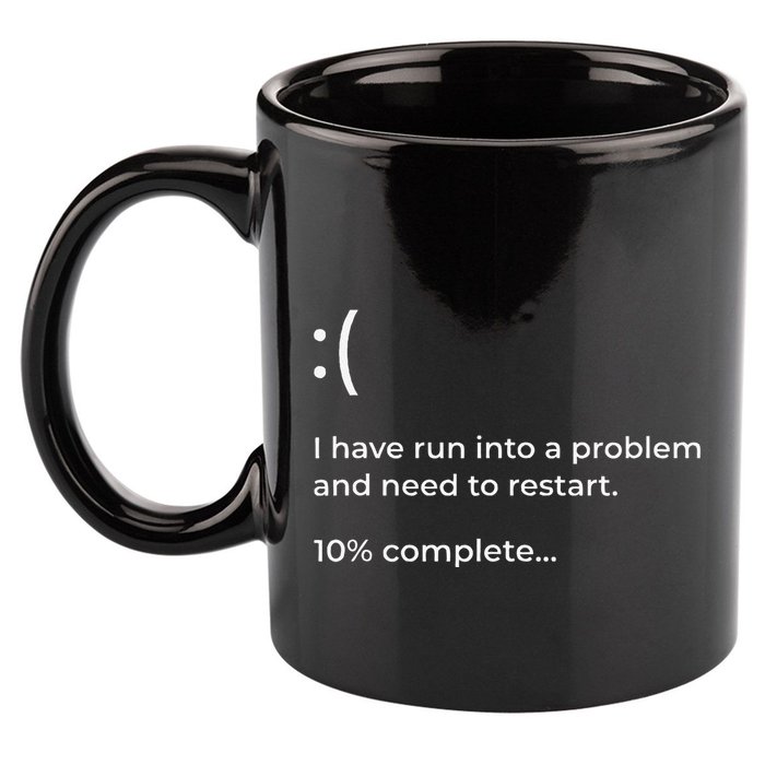 Crowdstrike Bug Meme Computer Error Blue Screen Of Death 11oz C Handle Ceramic Mug