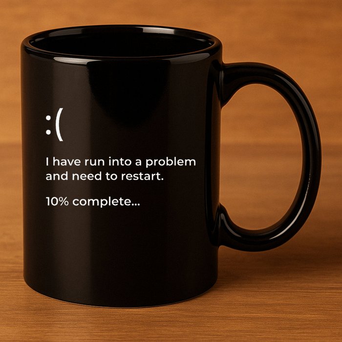 Crowdstrike Bug Meme Computer Error Blue Screen Of Death 11oz C Handle Ceramic Mug