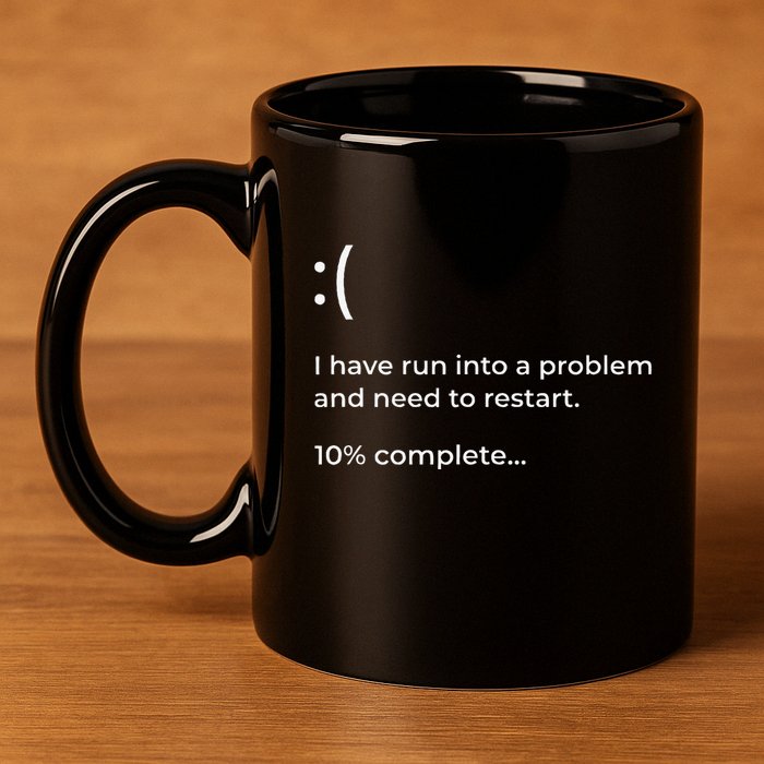 Crowdstrike Bug Meme Computer Error Blue Screen Of Death 11oz C Handle Ceramic Mug