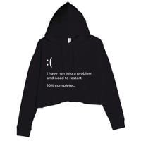 Crowdstrike Bug Meme Computer Error Blue Screen Of Death Crop Fleece Hoodie