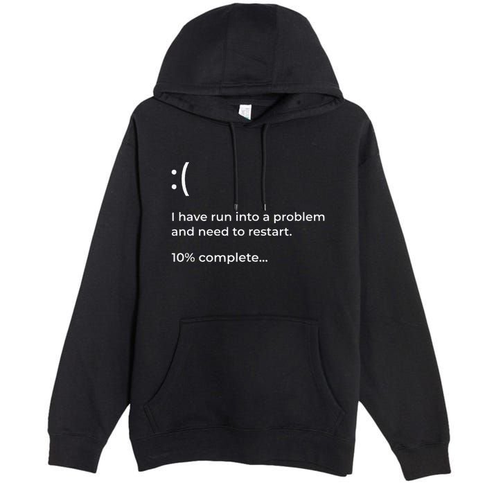 Crowdstrike Bug Meme Computer Error Blue Screen Of Death Premium Pullover Hoodie