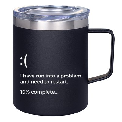 Crowdstrike Bug Meme Computer Error Blue Screen Of Death 12oz Stainless Steel Coffee Mug