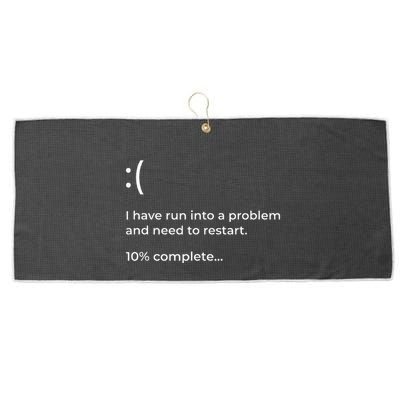 Crowdstrike Bug Meme Computer Error Blue Screen Of Death Large Microfiber Waffle Golf Towel