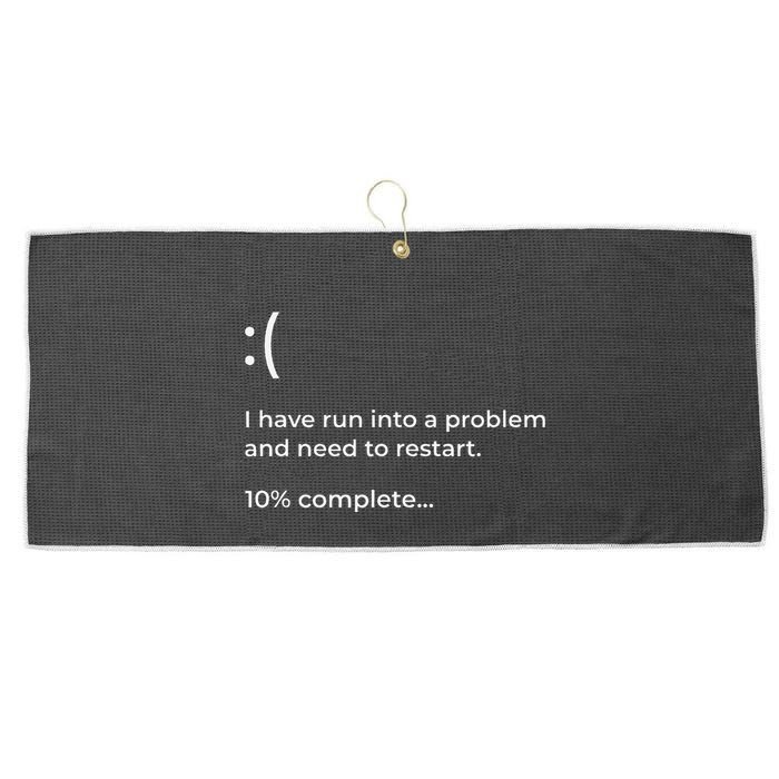 Crowdstrike Bug Meme Computer Error Blue Screen Of Death Large Microfiber Waffle Golf Towel