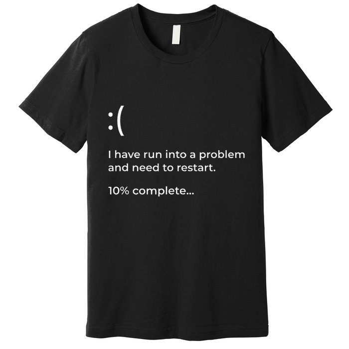 Crowdstrike Bug Meme Computer Error Blue Screen Of Death Premium T-Shirt