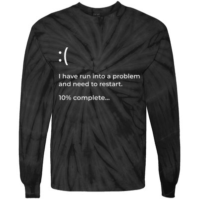 Crowdstrike Bug Meme Computer Error Blue Screen Of Death Tie-Dye Long Sleeve Shirt
