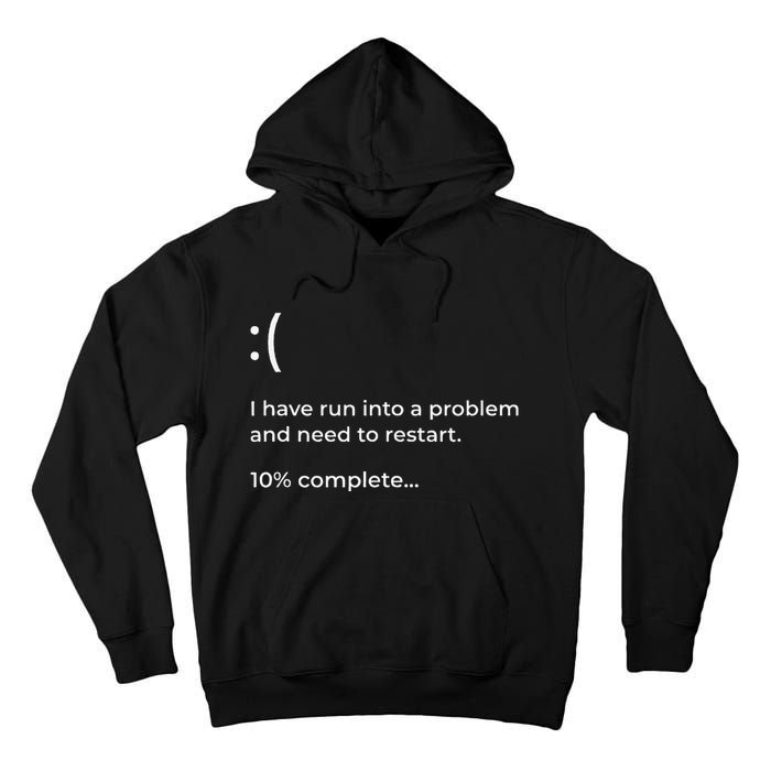 Crowdstrike Bug Meme Computer Error Blue Screen Of Death Tall Hoodie