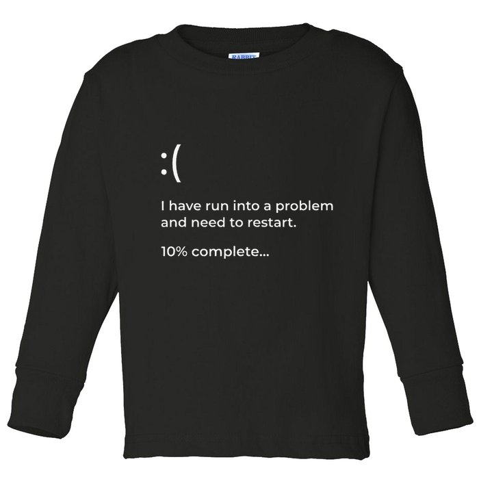 Crowdstrike Bug Meme Computer Error Blue Screen Of Death Toddler Long Sleeve Shirt