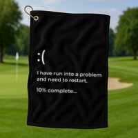 Crowdstrike Bug Meme Computer Error Blue Screen Of Death Golf Towel