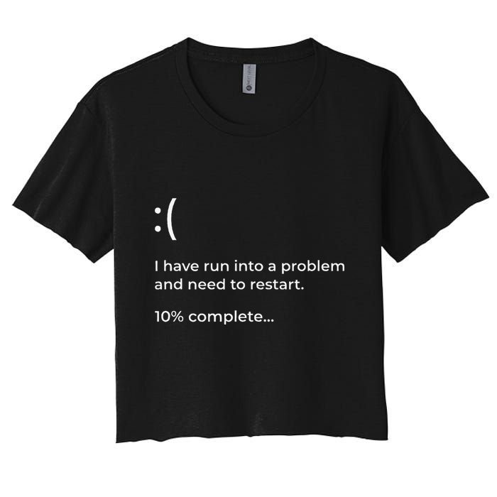 Crowdstrike Bug Meme Computer Error Blue Screen Of Death Crop Top