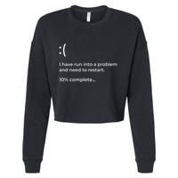 Crowdstrike Bug Meme Computer Error Blue Screen Of Death Cropped Pullover Crew