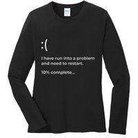 Crowdstrike Bug Meme Computer Error Blue Screen Of Death Ladies Long Sleeve Shirt