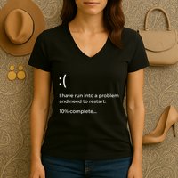 Crowdstrike Bug Meme Computer Error Blue Screen Of Death Women's V-Neck T-Shirt