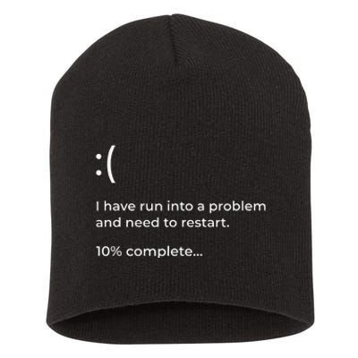 Crowdstrike Bug Meme Computer Error Blue Screen Of Death Short Acrylic Beanie