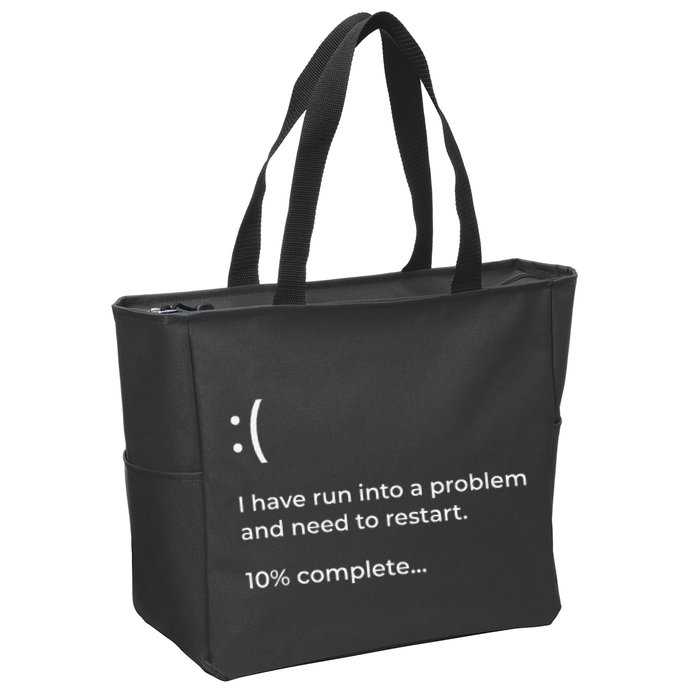 Crowdstrike Bug Meme Computer Error Blue Screen Of Death Zip Tote Bag