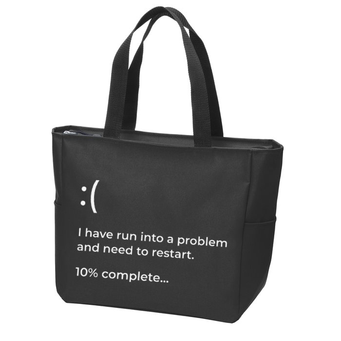 Crowdstrike Bug Meme Computer Error Blue Screen Of Death Zip Tote Bag