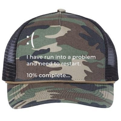 Crowdstrike Bug Meme Computer Error Blue Screen Of Death Retro Rope Trucker Hat Cap