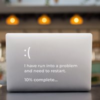 Crowdstrike Bug Meme Computer Error Blue Screen Of Death Permanent Decal Sticker
