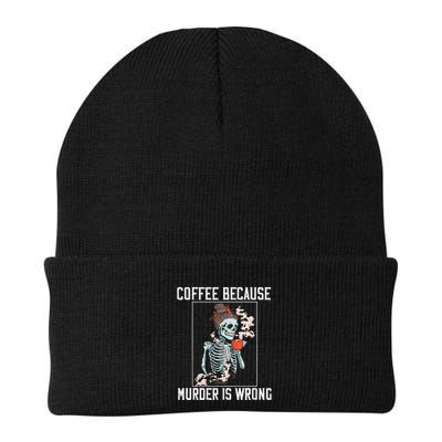 Coffee Because Murder is Wrong  Lover Skull Saying Beanie