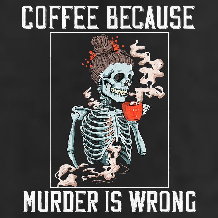 Coffee Because Murder is Wrong  Lover Skull Saying Golf Towel